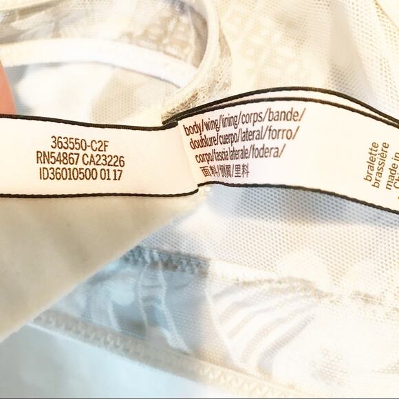 Victorias Secret Sheer Mesh unlined wire free gray floral bra bralette AB A B S - Picture 7 of 9